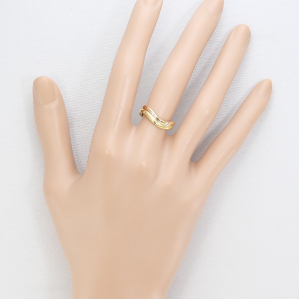 K18 18金 YG イエローゴールドPG リング 指輪 8号 ダイヤ 0.05 ジュエリー 中古 K18 18金 YG イエローゴールドPG リング 指輪 8号 ダイヤ 0.05 ジュエリー 中古