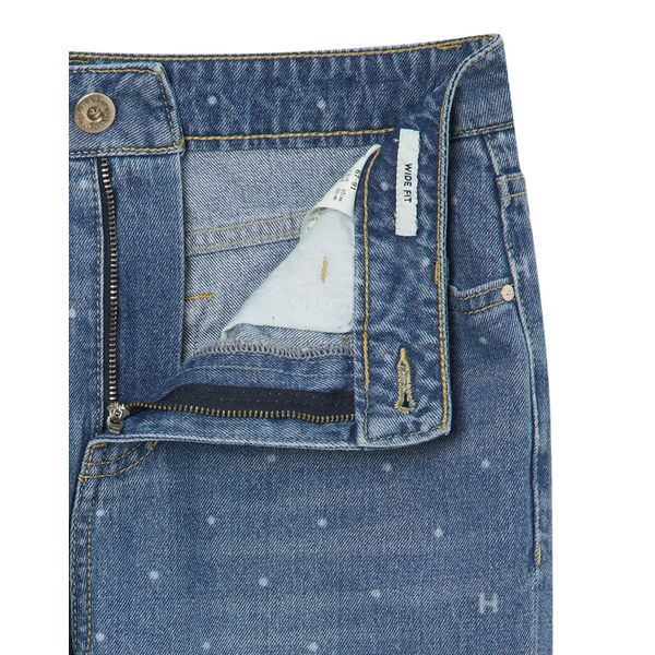 (ヘッジズレディース) 24SS ブルードットプリントセミワイドデニムパンツ HSPA4B282B2 (ヘッジズレディース) 24SS ブルードットプリントセミワイドデニムパンツ HSPA4B282B2