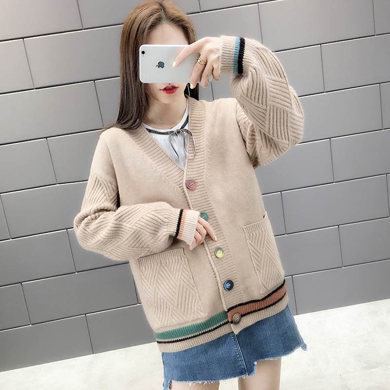 学生風 トップス セーター カーディガン 袖あり 長袖 ケーブルニット