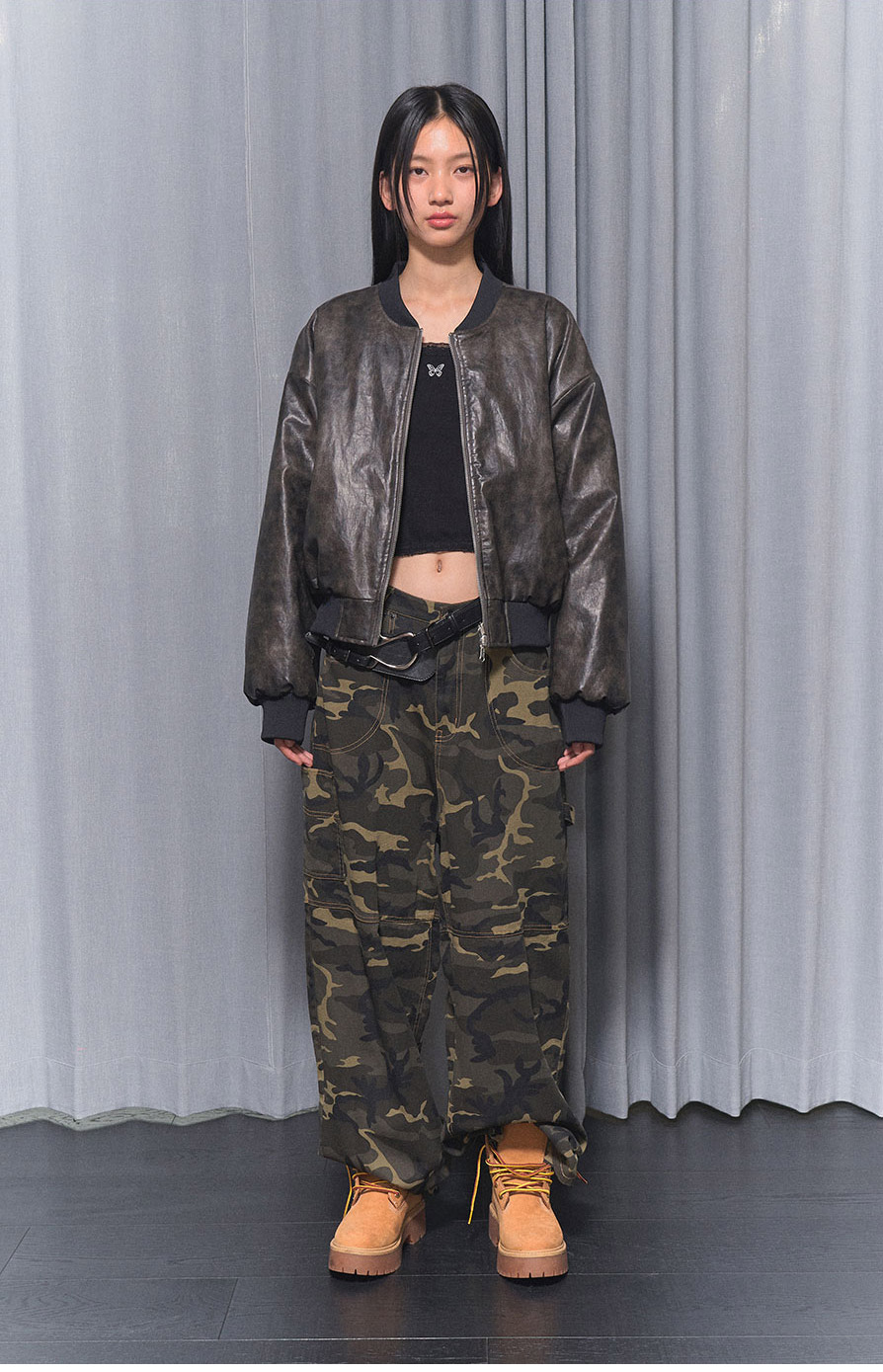 [NF]キルティングリバーシブルエンボジャンパーQUILTING REVERSIBLE EMBO JUMPER (BLACK)_F24ZA956 / （IVORY）_F24ZA956