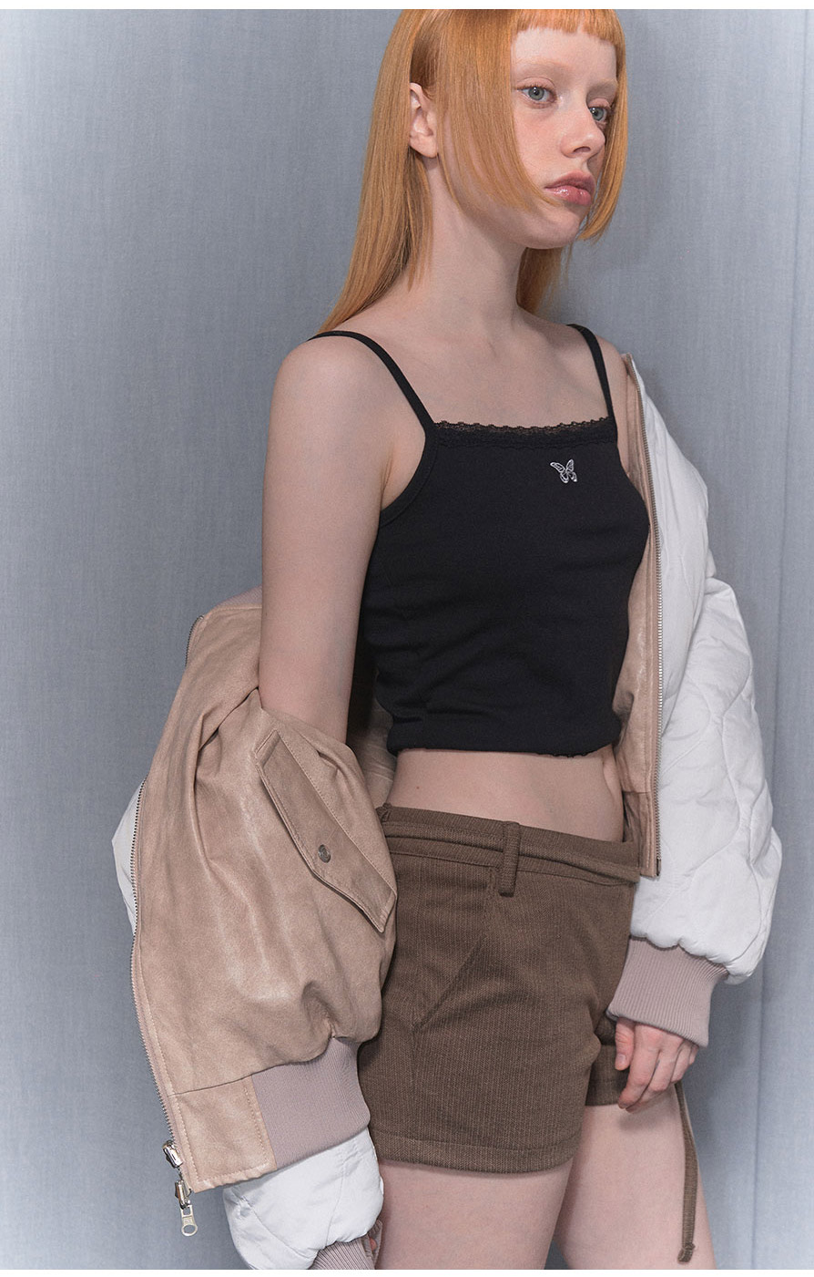 [NF]キルティングリバーシブルエンボジャンパーQUILTING REVERSIBLE EMBO JUMPER (BLACK)_F24ZA956 / （IVORY）_F24ZA956