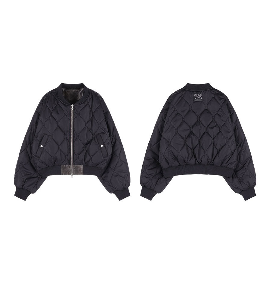 [NF]キルティングリバーシブルエンボジャンパーQUILTING REVERSIBLE EMBO JUMPER (BLACK)_F24ZA956 / （IVORY）_F24ZA956