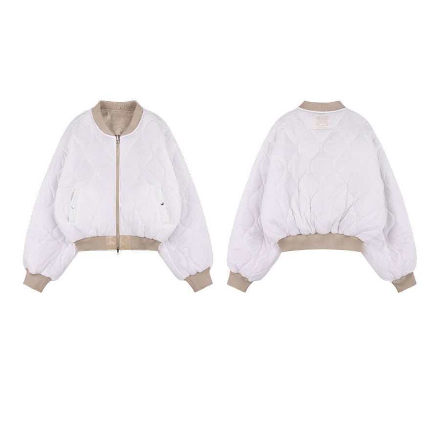 [NF]キルティングリバーシブルエンボジャンパーQUILTING REVERSIBLE EMBO JUMPER (BLACK)_F24ZA956 / （IVORY）_F24ZA956