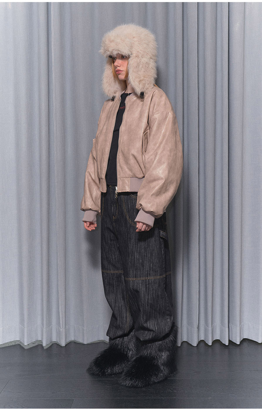 [NF]キルティングリバーシブルエンボジャンパーQUILTING REVERSIBLE EMBO JUMPER (BLACK)_F24ZA956 / （IVORY）_F24ZA956