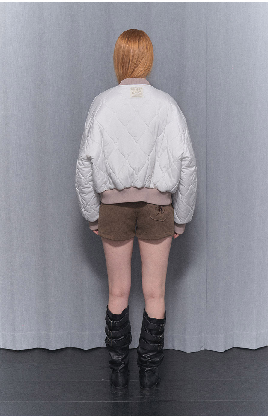 [NF]キルティングリバーシブルエンボジャンパーQUILTING REVERSIBLE EMBO JUMPER (BLACK)_F24ZA956 / （IVORY）_F24ZA956