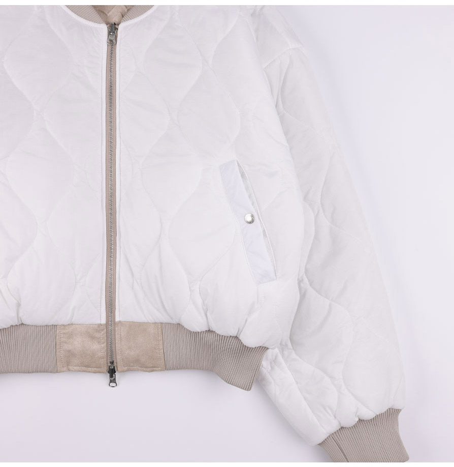 [NF]キルティングリバーシブルエンボジャンパーQUILTING REVERSIBLE EMBO JUMPER (BLACK)_F24ZA956 / （IVORY）_F24ZA956