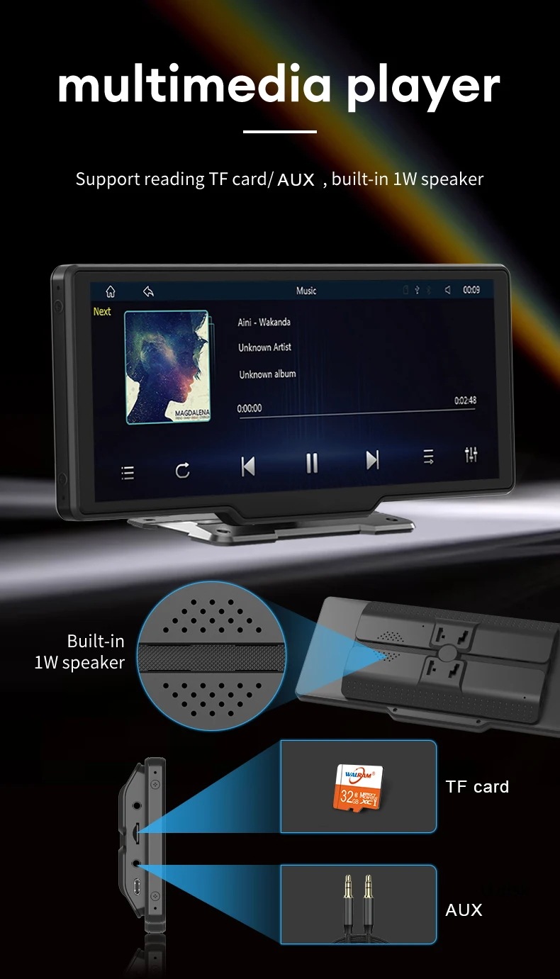 10.26インチ Carplay MP5 プレーヤー ポータブル BT タッチスクリーン ワイヤレス Carplay Android Auto カーラジオ Apple または Android ビデオス