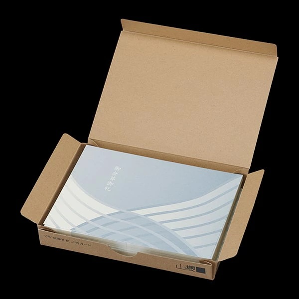 [ケース販売] 山櫻 会葬礼状 2号 二折カード No.423 早瀬 0.237mm厚 1,000枚 / 206×154mm 00322163-1000