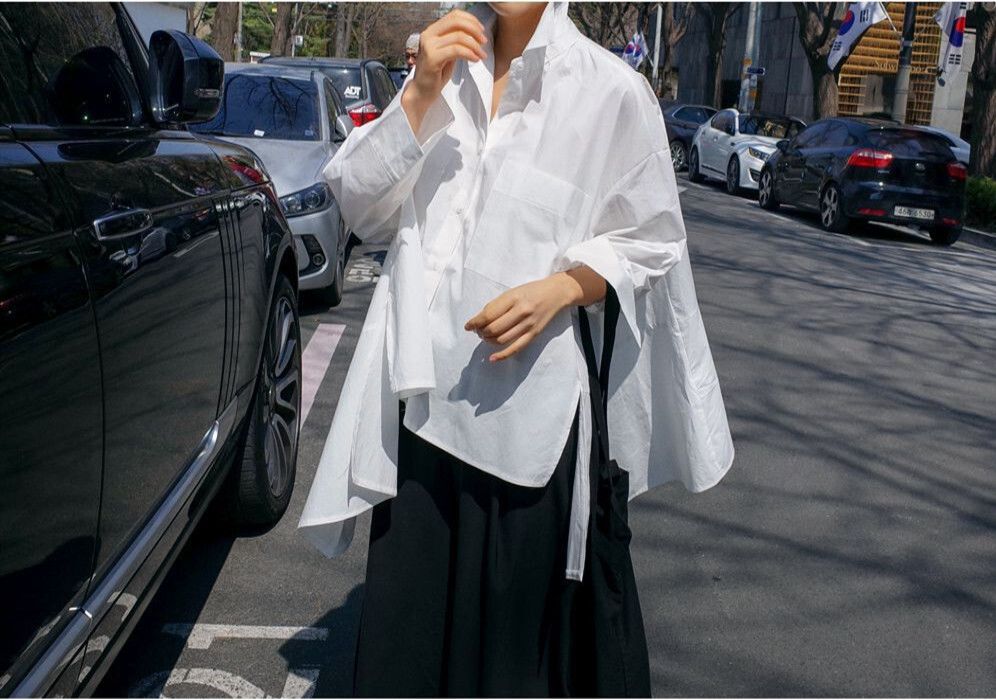 長袖 ルーズ ビ... : レディース服 シャツ バック ロング NEW格安