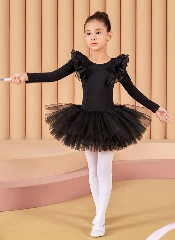 バレエ レオタード 子供 黒 スカート付き 長袖 チュチュ コットン バレエ レオタード キッズ ジュニア用 バレエ用品 レッスン こども 発表会 レッスン着 新体操 バレエ衣装 練習用 ブラック 黒 バレエ レオタード 子供 黒 スカート付き 長袖 チュチュ コットン バレエ レオタード キッズ ジュニア用 バレエ用品 レッスン こども 発表会 レッスン着 新体操 バレエ衣装 練習用 ブラック 黒