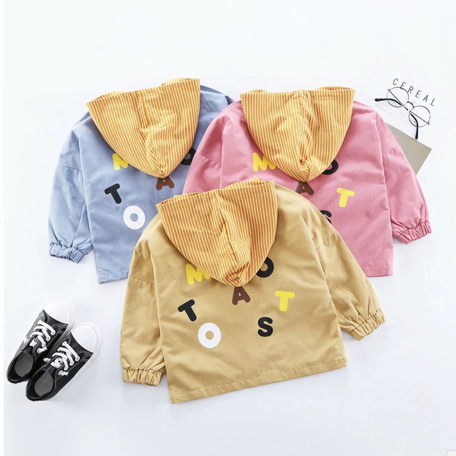 コート 子供服 上着 韓国子供服 トップス 女子 ジャケット 男子 ジャンバー キッズ 男女兼用 フード付 通園 ロゴプリント 80cm 90cm 100cm 110cm