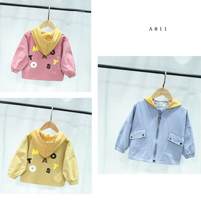 コート 子供服 上着 韓国子供服 トップス 女子 ジャケット 男子 ジャンバー キッズ 男女兼用 フード付 通園 ロゴプリント 80cm 90cm 100cm 110cm
