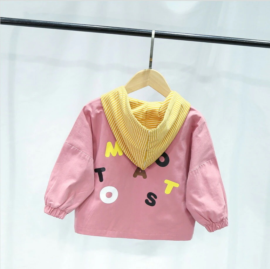 コート 子供服 上着 韓国子供服 トップス 女子 ジャケット 男子 ジャンバー キッズ 男女兼用 フード付 通園 ロゴプリント 80cm 90cm 100cm 110cm