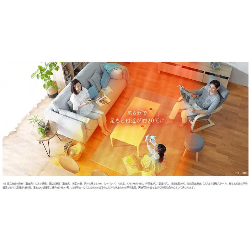 （標準取付工事費込）日立　HITACHI　エアコン おもに23畳用 白くまくん XBKシリーズ (ビックカメラグループオリジナル) フィルター自動お掃除機能付　RAS-XR7125DBK-W