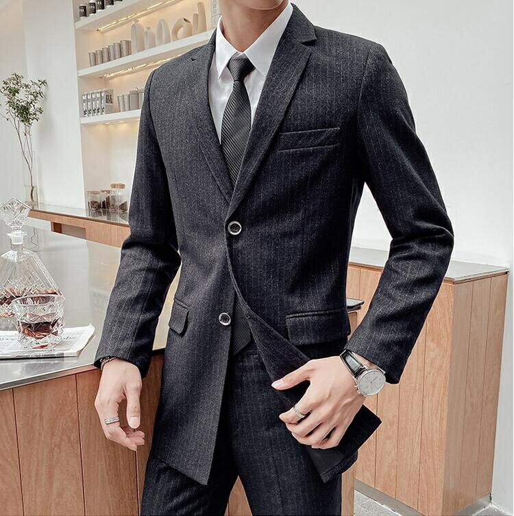 入学式スリーピース　メンズスーツスリムビジネススーツ2つボタンlスーツオールシーズン洗えるパンツウォッシャブルセットアップ　3ピース　パーティー結婚式彼氏