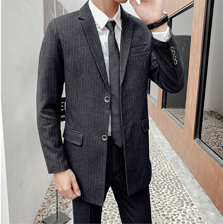 入学式スリーピース　メンズスーツスリムビジネススーツ2つボタンlスーツオールシーズン洗えるパンツウォッシャブルセットアップ　3ピース　パーティー結婚式彼氏