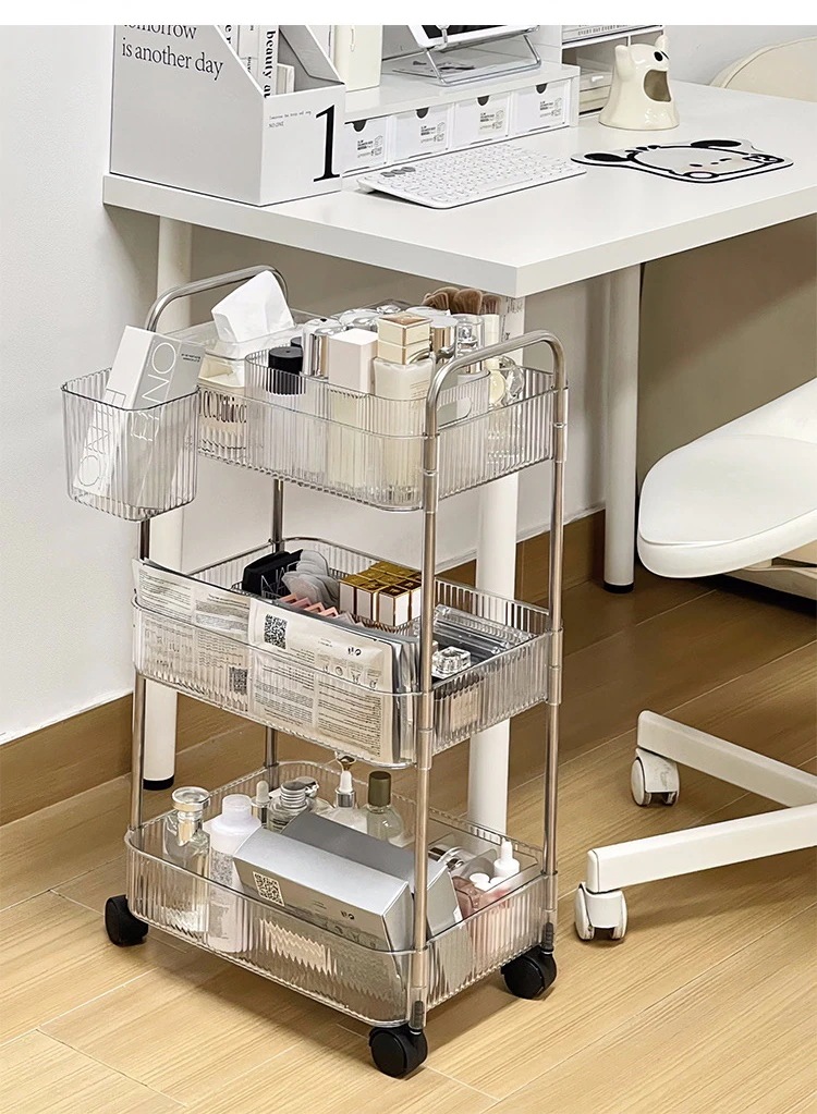 【20点セット】メガ割クリア収納ラック キッチンワゴン 小物収納 コスメ収納 キャスター付き 韓国雑貨 韓国インテリア