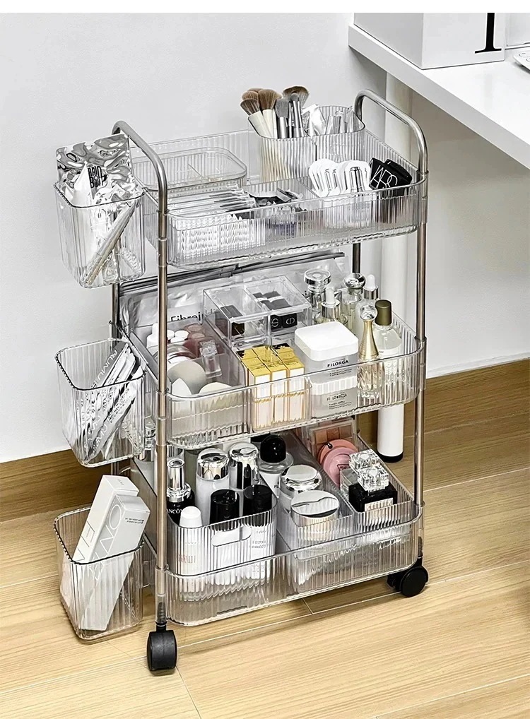 【20点セット】メガ割クリア収納ラック キッチンワゴン 小物収納 コスメ収納 キャスター付き 韓国雑貨 韓国インテリア