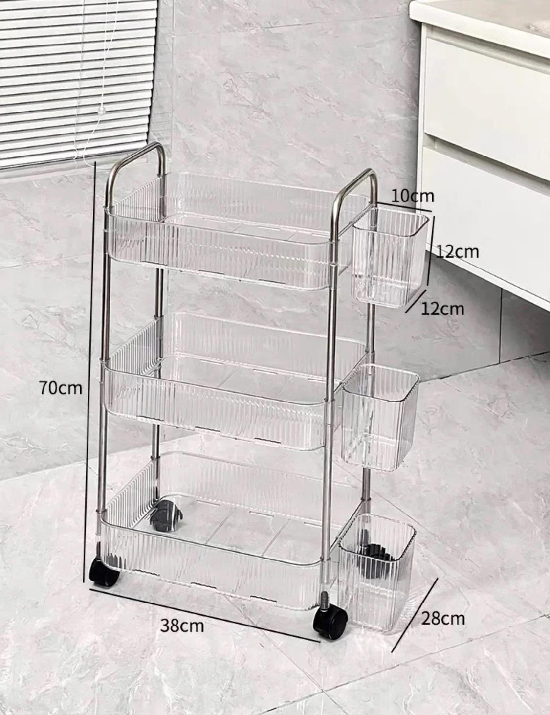 【20点セット】メガ割クリア収納ラック キッチンワゴン 小物収納 コスメ収納 キャスター付き 韓国雑貨 韓国インテリア