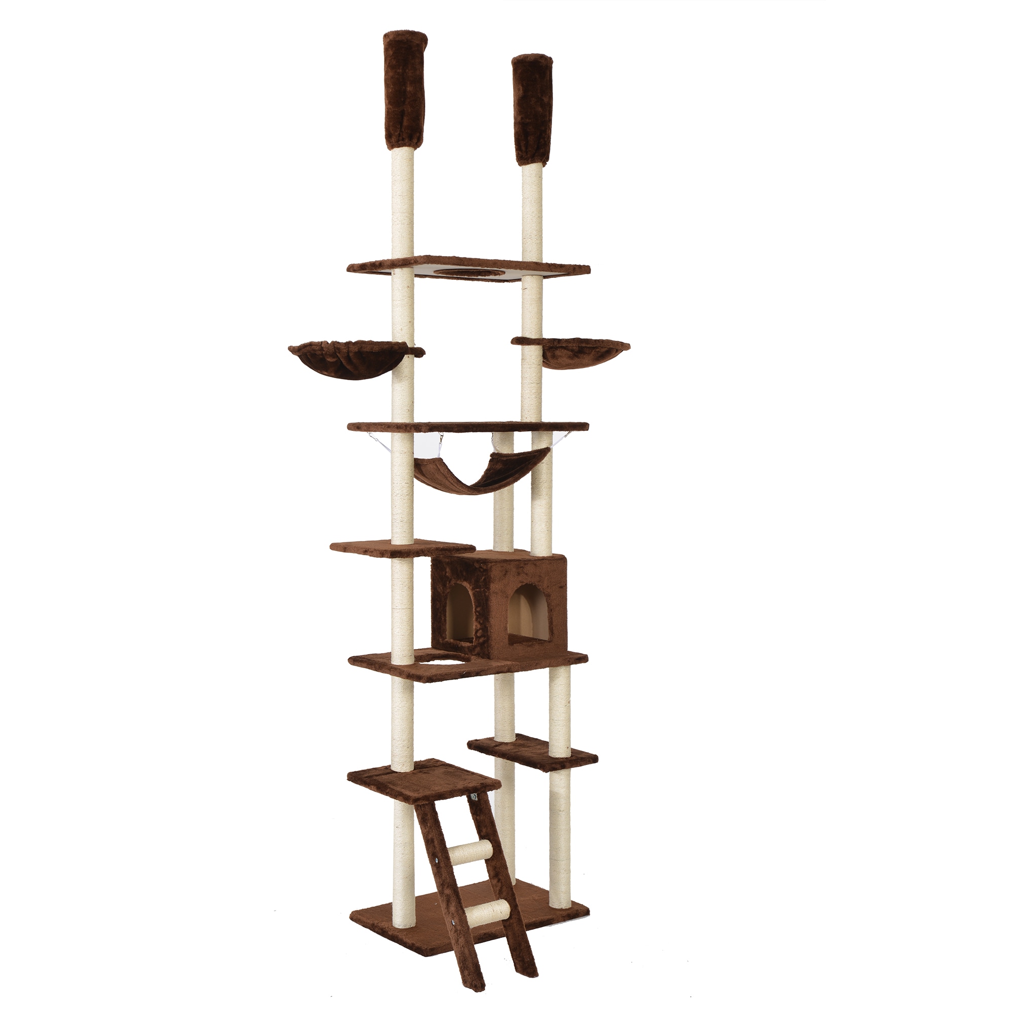 国内即日発送】キャットタワー 突っ張り おしゃれ 全面麻紐 全高235