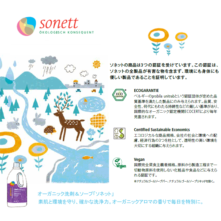 【2本セット】ソネット SONETT 全身用洗浄料 マイルドハンドソープ ラベンダー 1リットル 2本セット [ソネット 洗剤 ボディケア シャンプー ハンドソープ 1L ヘアソープ