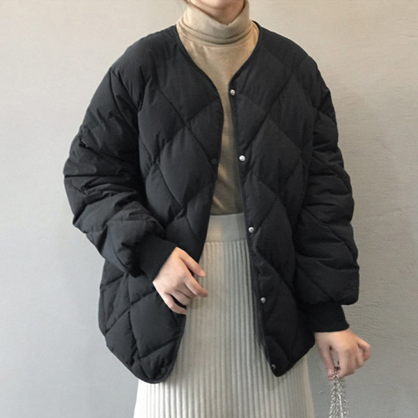 ノーカラー キルティング キルティング レディース ショートダウン ジャンパー 冬 ジャケット デイリー ノーカラー キルティング キルティング レディース ショートダウン ジャンパー 冬 ジャケット デイリー