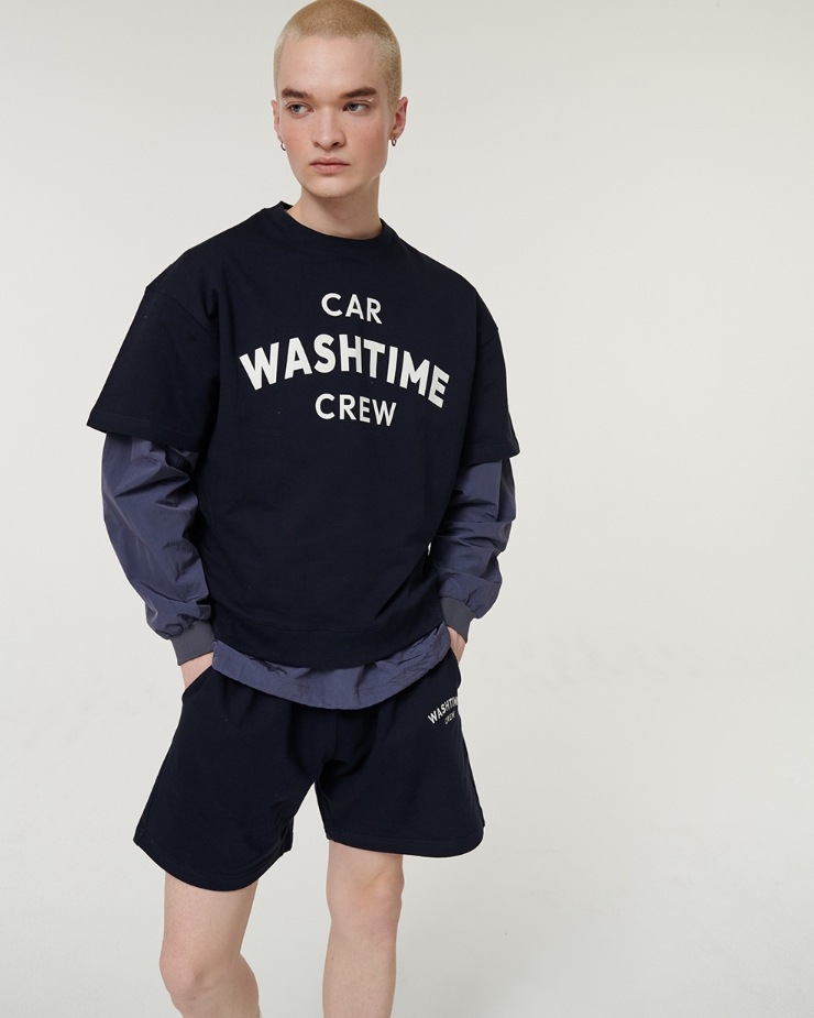 Crazy Car Wash Crew] WASH TIME HALF SWEATSHIRTS トレーナー