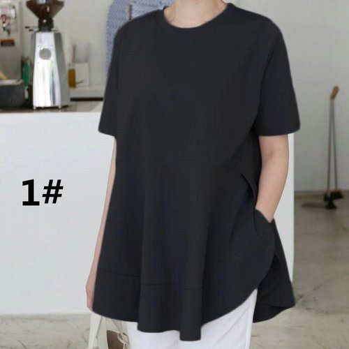 202夏新作 tシャツ Tシャツ 半袖シャツ ビッグシルエット ラウンドネック 着回し 2# L 3914