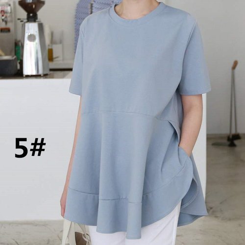 202夏新作 tシャツ Tシャツ 半袖シャツ ビッグシルエット ラウンドネック 着回し 2# L 3914