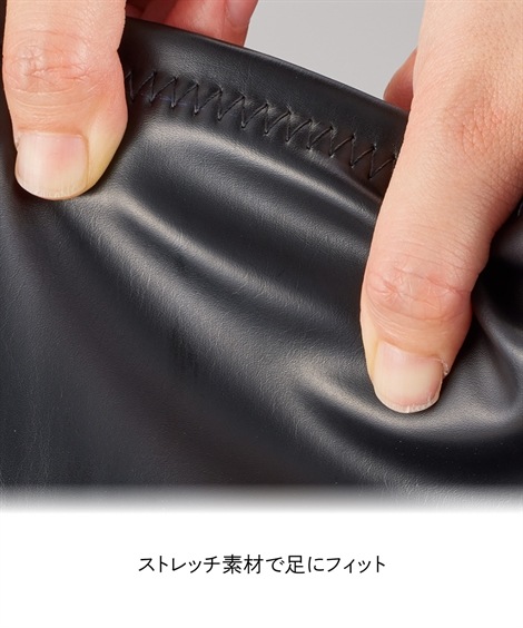 ショート・ノーマル 防水・防滑スクエアトゥストレッチロングブーツ ワイズ３Ｅ 選べる筒幅 制菌・消臭中敷