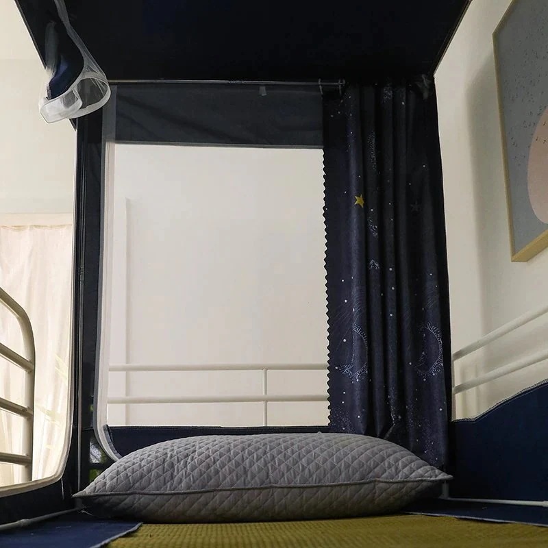 プライバシー蚊帳 かや ファッ ベッドテント 学生寮 プライバシーテント 遮光 ブラケット付き 蚊帳