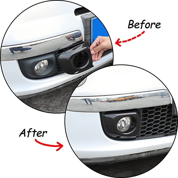 フロント フォグ ライト トリム リング FIAT 500 2011-2019 に適合 2個( 炭素繊維パターン) フロント フォグ ライト トリム リング FIAT 500 2011-2019 に適合 2個( 炭素繊維パターン)