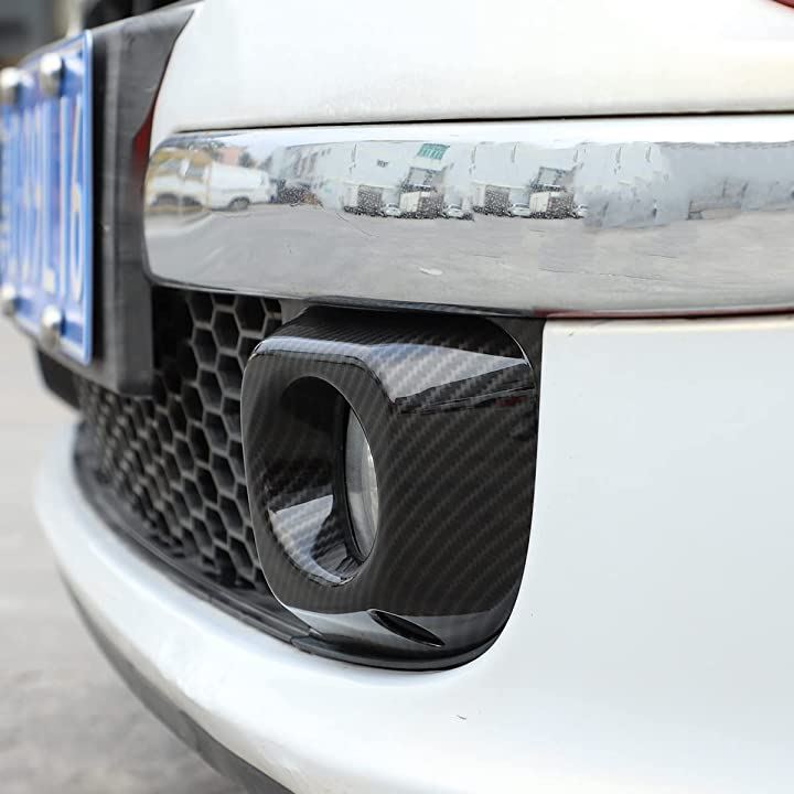 フロント フォグ ライト トリム リング FIAT 500 2011-2019 に適合 2個( 炭素繊維パターン) フロント フォグ ライト トリム リング FIAT 500 2011-2019 に適合 2個( 炭素繊維パターン)