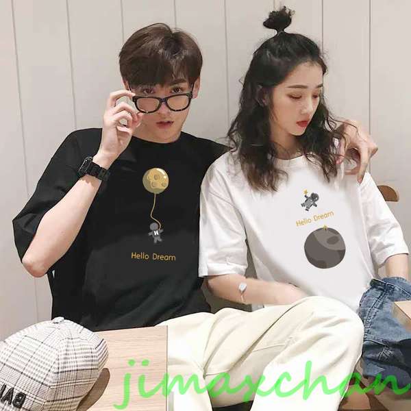 新品　【2枚セット】カップル ペアtシャツ 半袖 夏服 ペアルック tシャツ 夫婦お揃い リンクコーデ 可愛い おしゃれ カップル ペアルック Tシャツ メンズ