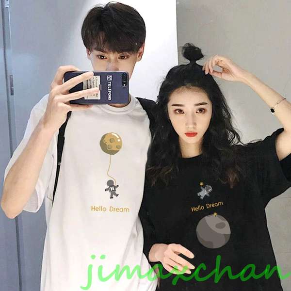 新品　【2枚セット】カップル ペアtシャツ 半袖 夏服 ペアルック tシャツ 夫婦お揃い リンクコーデ 可愛い おしゃれ カップル ペアルック Tシャツ メンズ