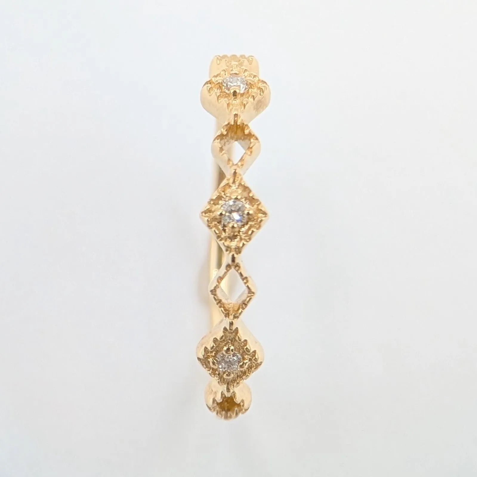 【新品仕上済】ダイヤモンド リング K10YG-0.7g D:0.01ct 7号/47 ミル打ち イエローゴールド 【新品仕上済】ダイヤモンド リング K10YG-0.7g D:0.01ct 7号/47 ミル打ち イエローゴールド