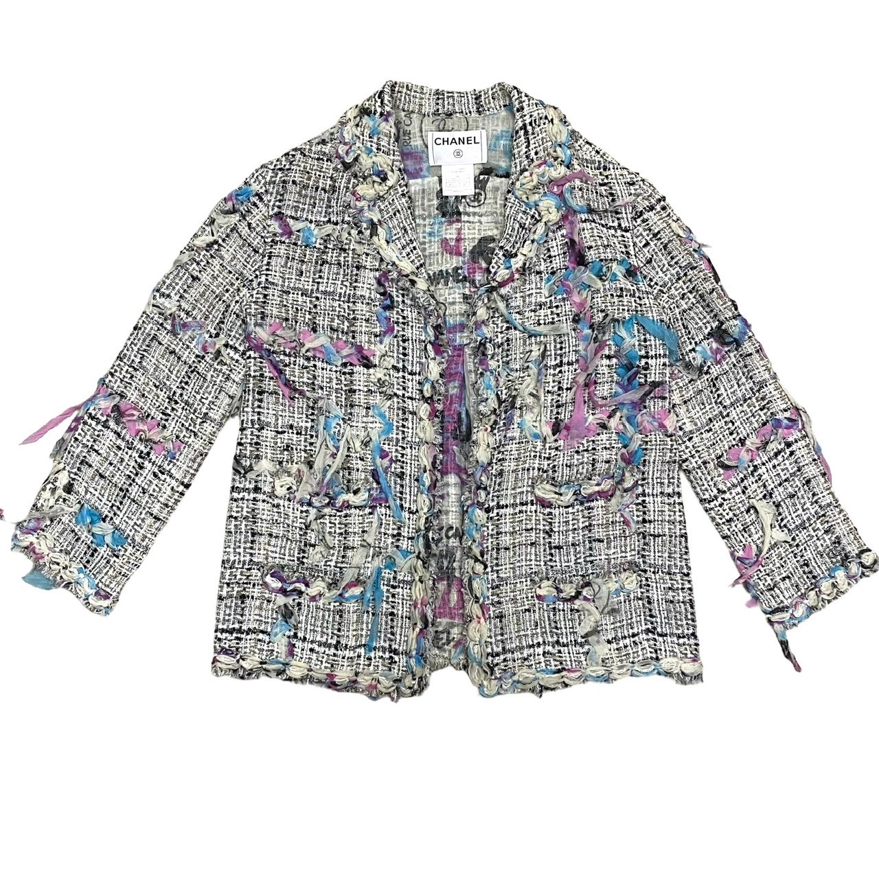 ツイード ココマークテーラードジャケット コットン ナイロン レーヨン ホワイト 67987 ツイード ココマークテーラードジャケット コットン ナイロン レーヨン ホワイト 67987