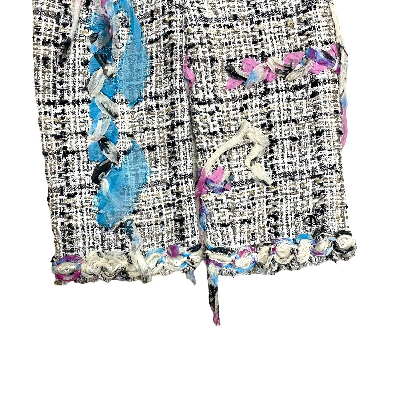 ツイード ココマークテーラードジャケット コットン ナイロン レーヨン ホワイト 67987 ツイード ココマークテーラードジャケット コットン ナイロン レーヨン ホワイト 67987