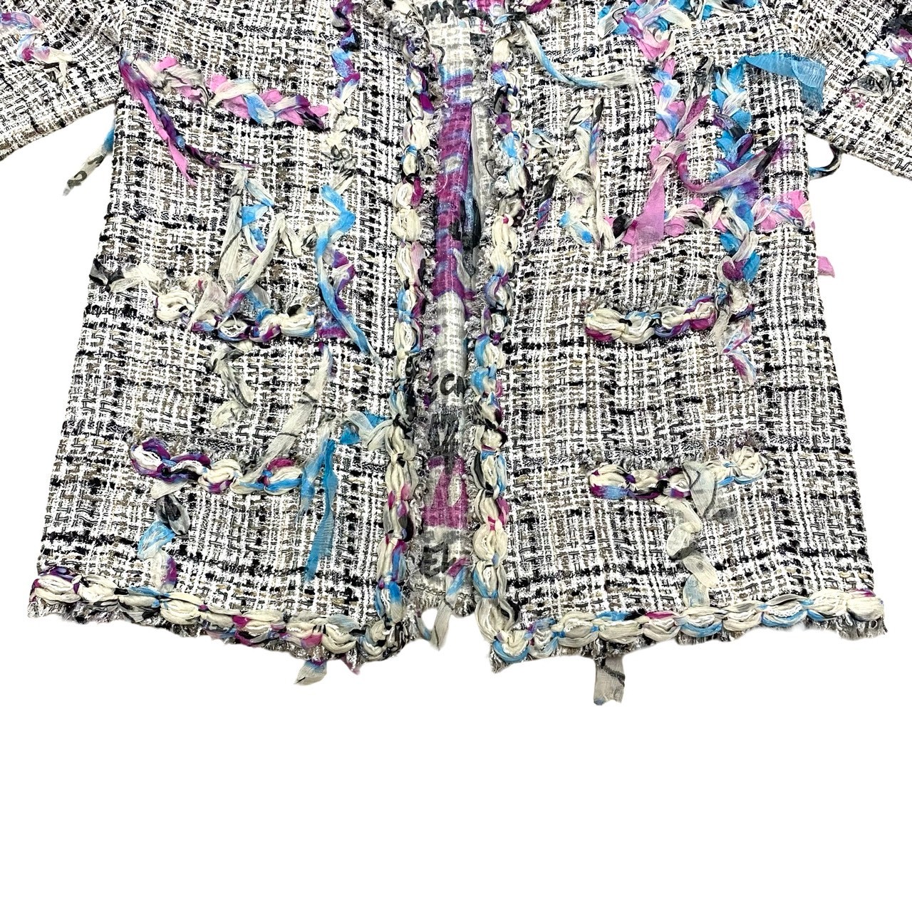 ツイード ココマークテーラードジャケット コットン ナイロン レーヨン ホワイト 67987 ツイード ココマークテーラードジャケット コットン ナイロン レーヨン ホワイト 67987