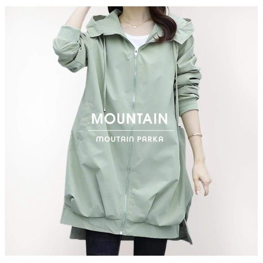 撥水加工 マウンテンパーカー アウター UV加工 ブルゾン レディース 長め丈 裏地あり フード付き 軽量 通気 春 秋 アウター パーカー ブルゾン