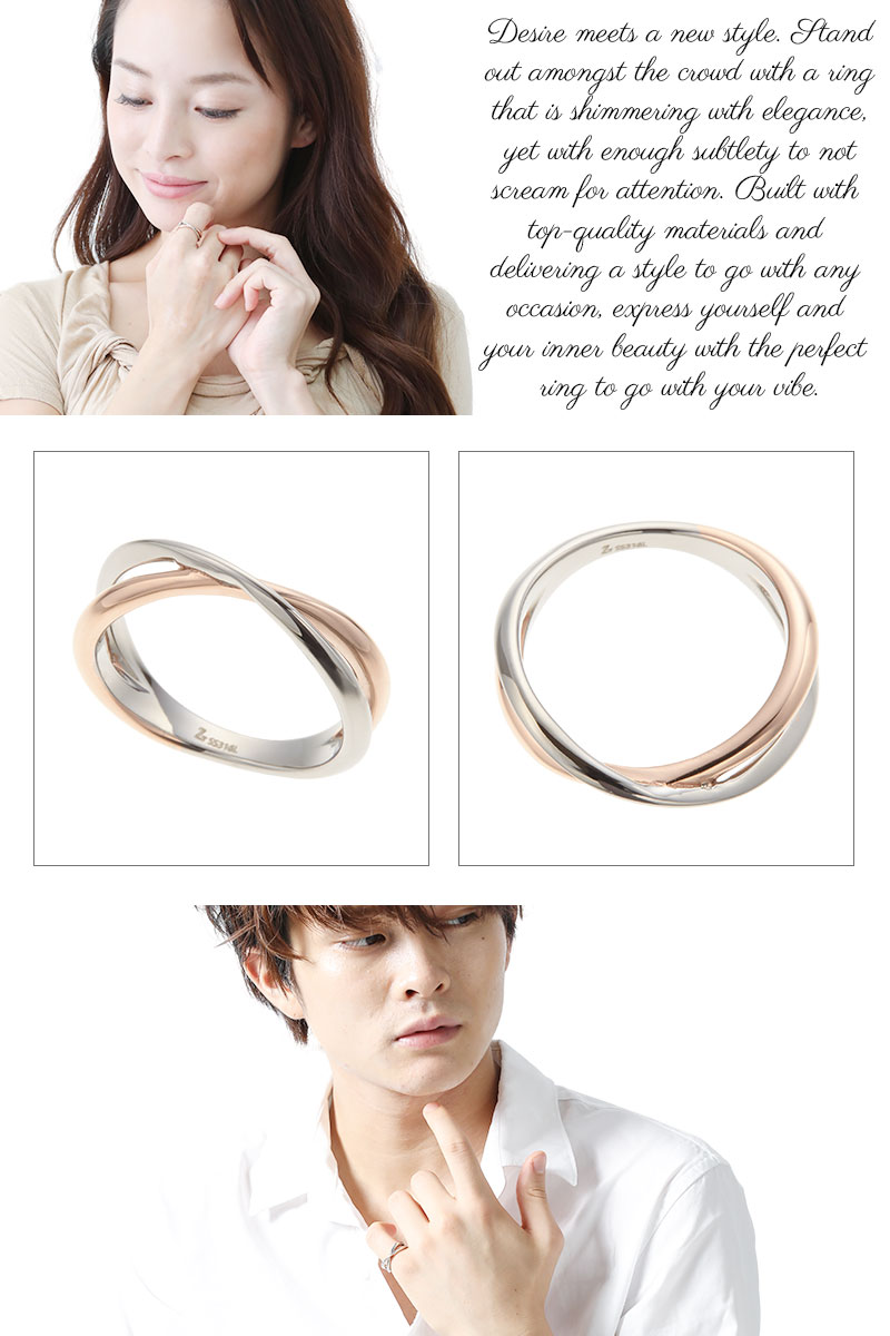 リング レディース メンズ サージカルステンレス製 ペアリング Zanipolo Terzini ザニポロタルツィーニ お肌に優しい 金属アレルギー対応 指輪 トラベルジュエリー ツートン クロス シ