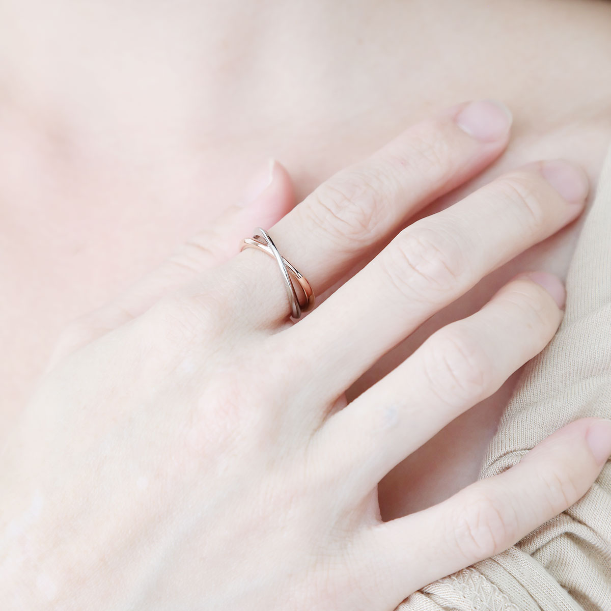 リング レディース メンズ サージカルステンレス製 ペアリング Zanipolo Terzini ザニポロタルツィーニ お肌に優しい 金属アレルギー対応 指輪 トラベルジュエリー ツートン クロス シ