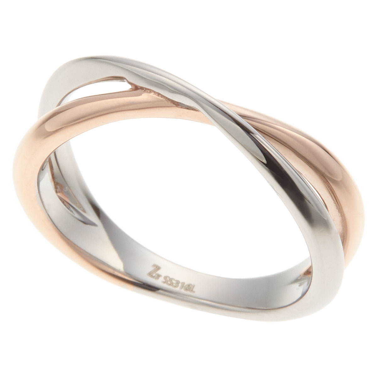 リング レディース メンズ サージカルステンレス製 ペアリング Zanipolo Terzini ザニポロタルツィーニ お肌に優しい 金属アレルギー対応 指輪 トラベルジュエリー ツートン クロス シ