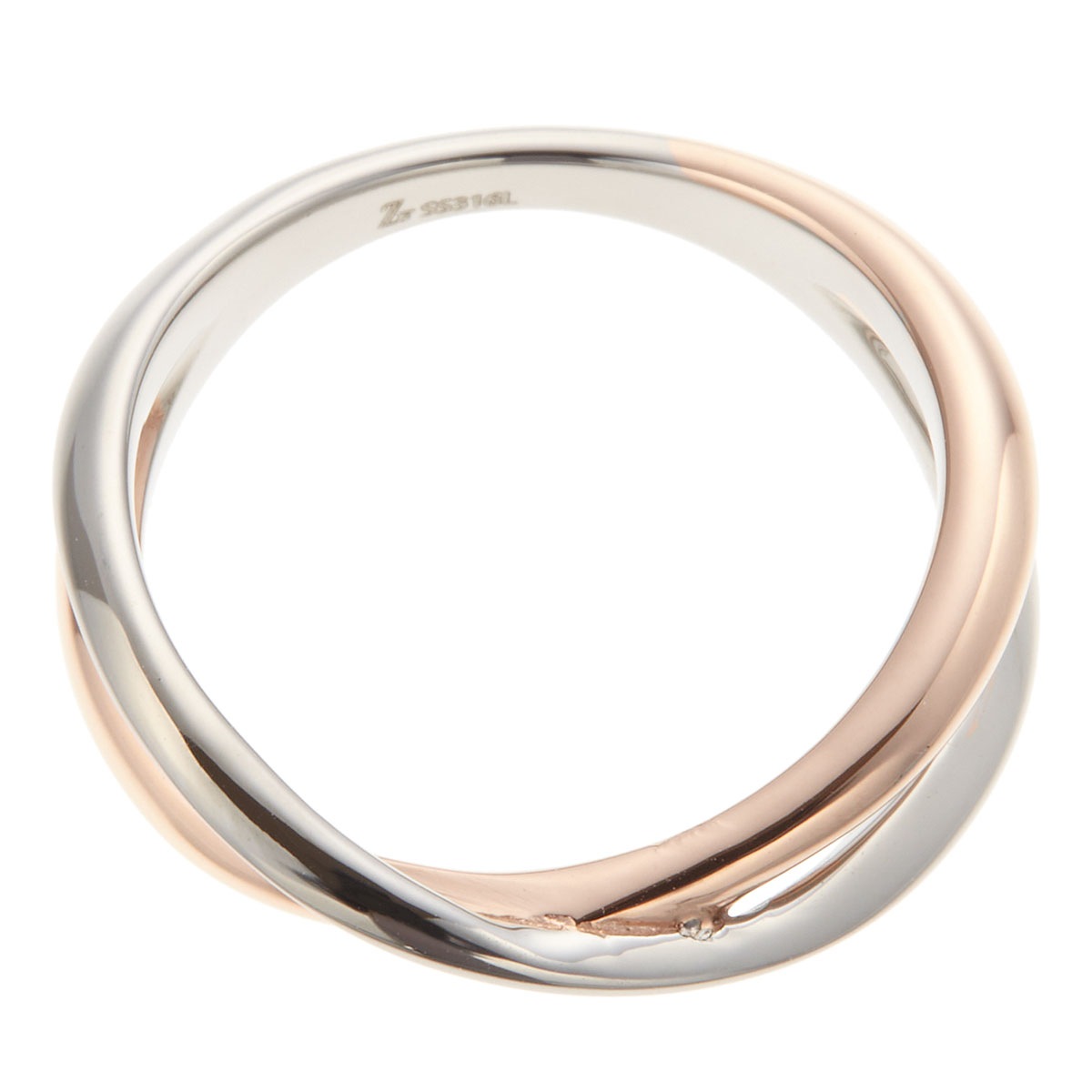 リング レディース メンズ サージカルステンレス製 ペアリング Zanipolo Terzini ザニポロタルツィーニ お肌に優しい 金属アレルギー対応 指輪 トラベルジュエリー ツートン クロス シ