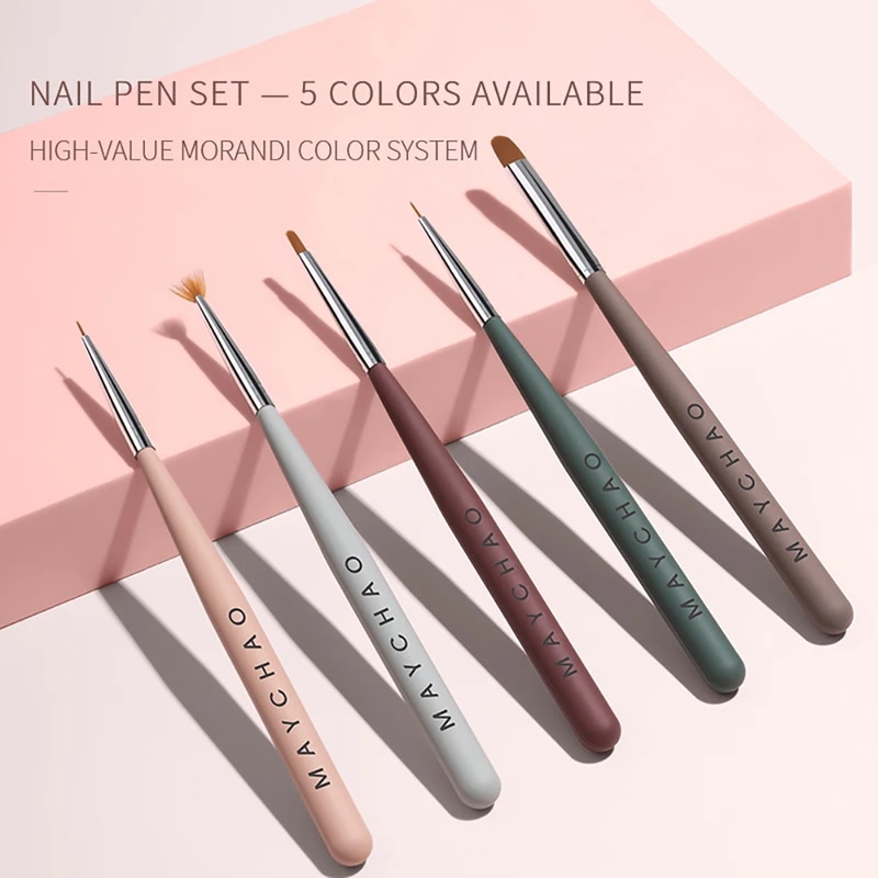 納期21日Maychao 5/7個キットマニキュアツールジェルネイルポリッシュbuilder粉彫刻ジェルブラシネイルアートの絵画ペン