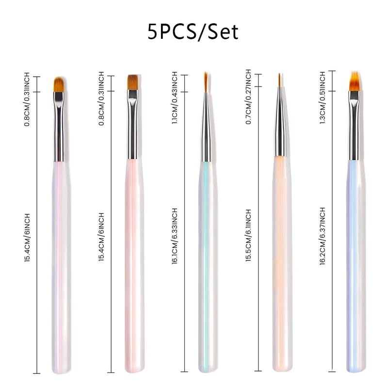 納期21日Maychao 5/7個キットマニキュアツールジェルネイルポリッシュbuilder粉彫刻ジェルブラシネイルアートの絵画ペン