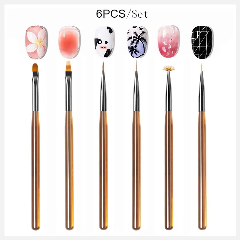 納期21日Maychao 5/7個キットマニキュアツールジェルネイルポリッシュbuilder粉彫刻ジェルブラシネイルアートの絵画ペン