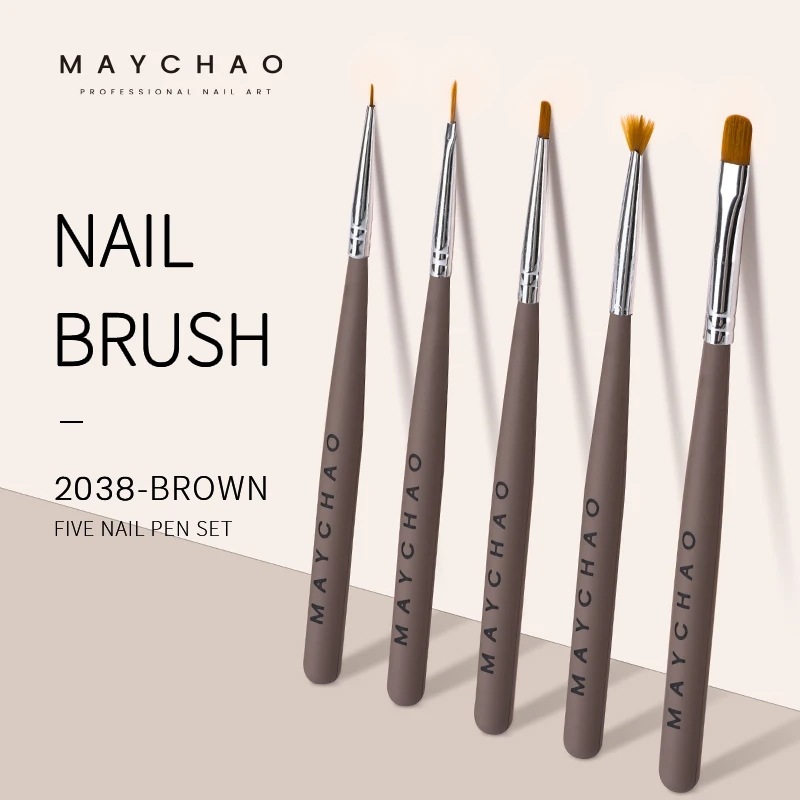 納期21日Maychao 5/7個キットマニキュアツールジェルネイルポリッシュbuilder粉彫刻ジェルブラシネイルアートの絵画ペン