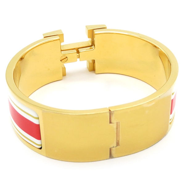 エルメス HERMES ブレスレット クリッククラックHH PM GP エナメル ホワイトX オレンジ×ゴールド Hブレス 【箱】【中古】 エルメス HERMES ブレスレット クリッククラックHH PM GP エナメル ホワイトX オレンジ×ゴールド Hブレス 【箱】【中古】