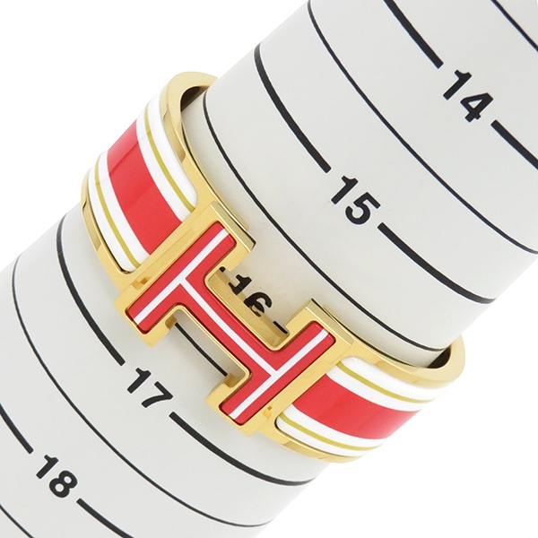エルメス HERMES ブレスレット クリッククラックHH PM GP エナメル ホワイトX オレンジ×ゴールド Hブレス 【箱】【中古】 エルメス HERMES ブレスレット クリッククラックHH PM GP エナメル ホワイトX オレンジ×ゴールド Hブレス 【箱】【中古】